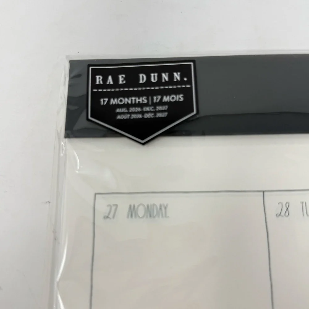 Rae Dunn My Week Weekly Planner 17 Month Aug 2026-Dec 2027 Desk Pad Black